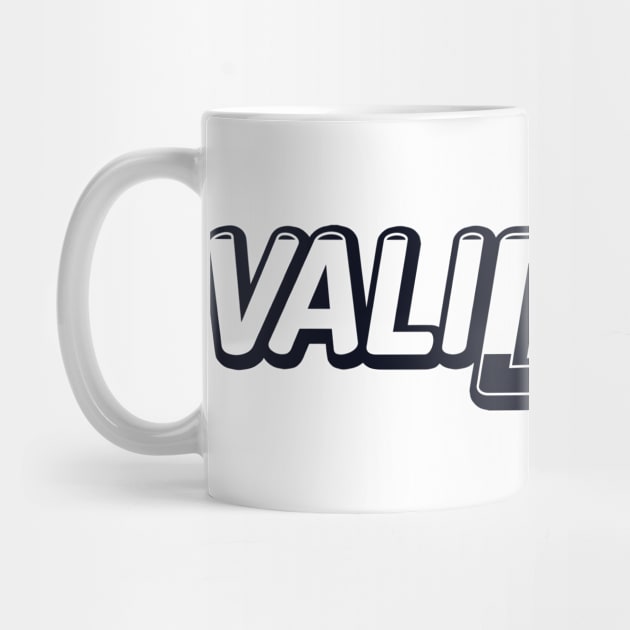 Black and white ValiDate logo by validategame